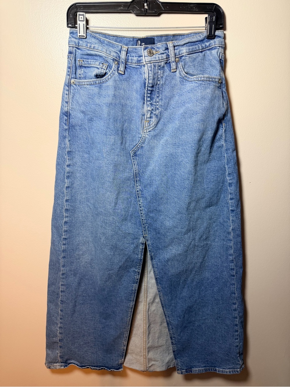 GAP Light Blue Denim Straight Skirt with Front Slit 6/28